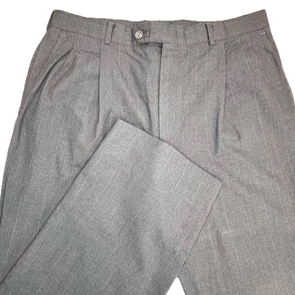 Vintage Burberrys Dress Pants Men’s Size 34x26.5 Gray Pinstriped